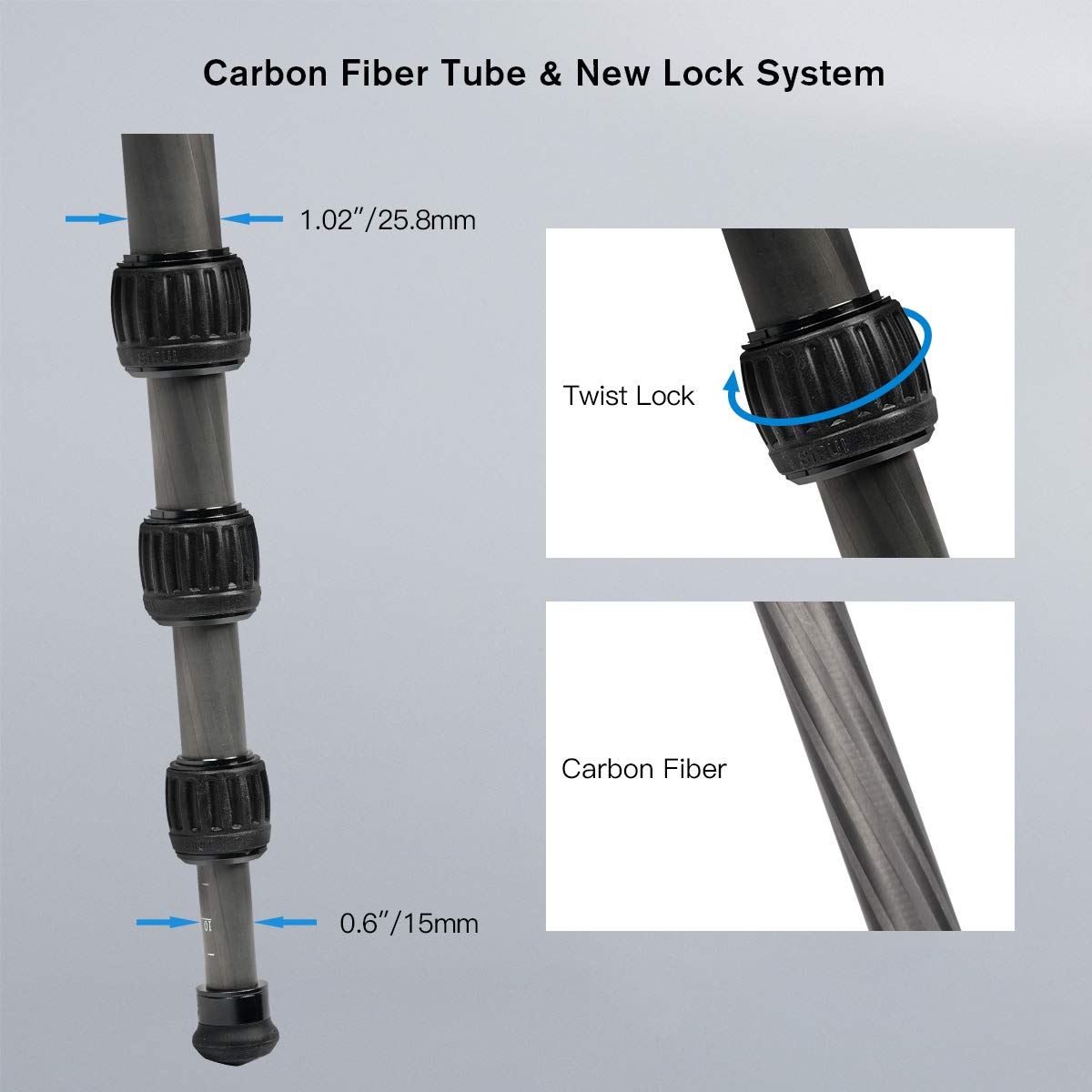 Sirui Am 254 Carbon Fiber Tripod With K20X Ball Head, Compact Travel Tripod Kit With Quick Release Plate (Am 254+K20X)